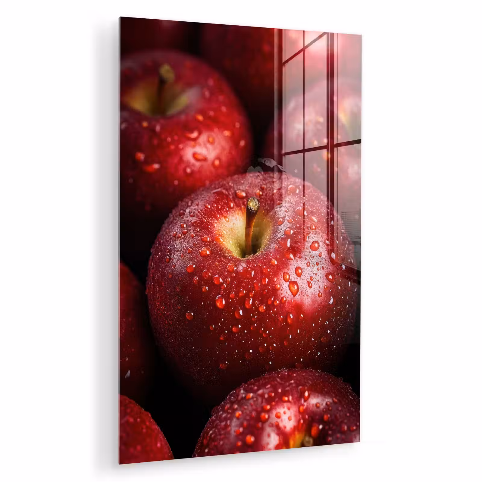 Glas schilderij - Rood - Appels - Fruit — 1