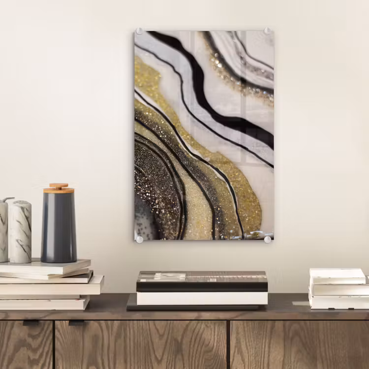 Glas schilderij - Edelsteen - Abstract - Marmer - Natuur — 1