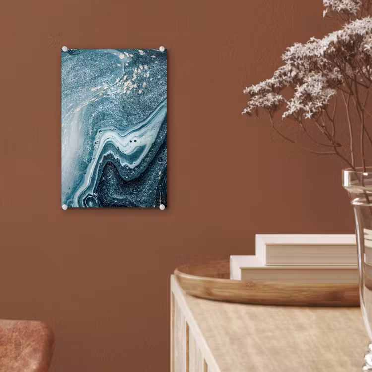 Glas schilderij - Edelstenen - Blauw - Natuur - Marmer - Abstract — 5