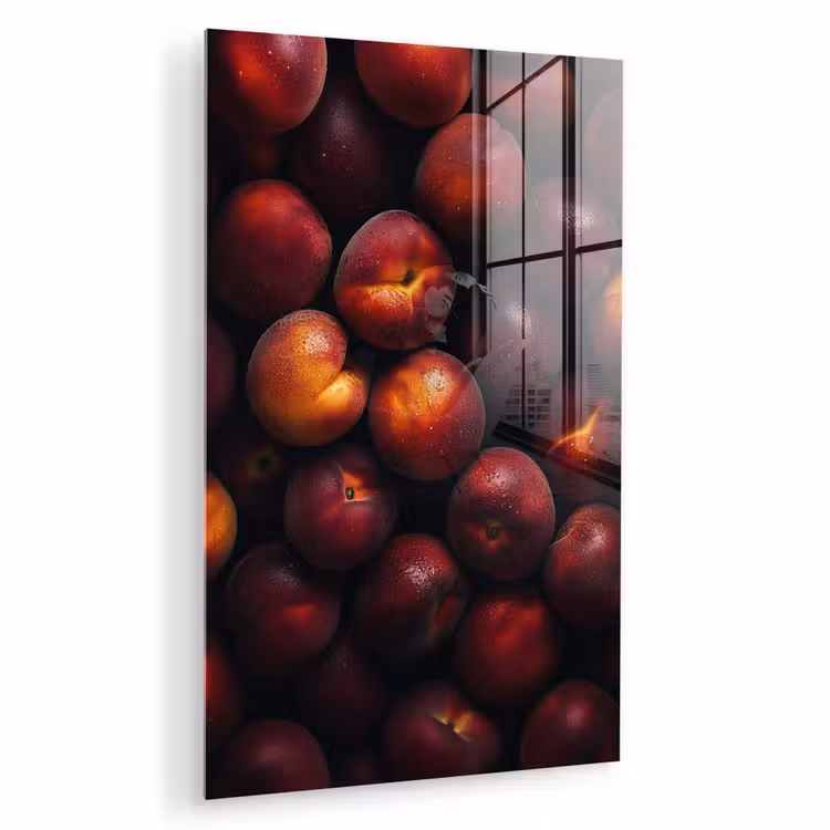 Glas schilderij - Fruit - Close up - Nectarines — 1