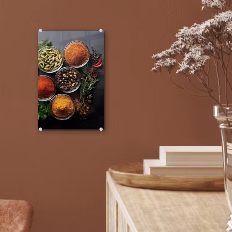 Glas schilderij - Glazen - Bakjes - Blaadjes - Kruiden — 6