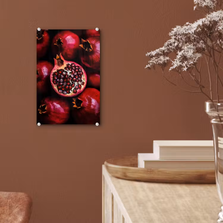 Glas schilderij - Granaatappel - Rood - Fruit — 6
