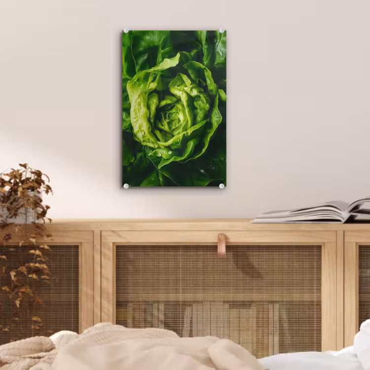 Glas schilderij - Groente - Sla - Groen — 5
