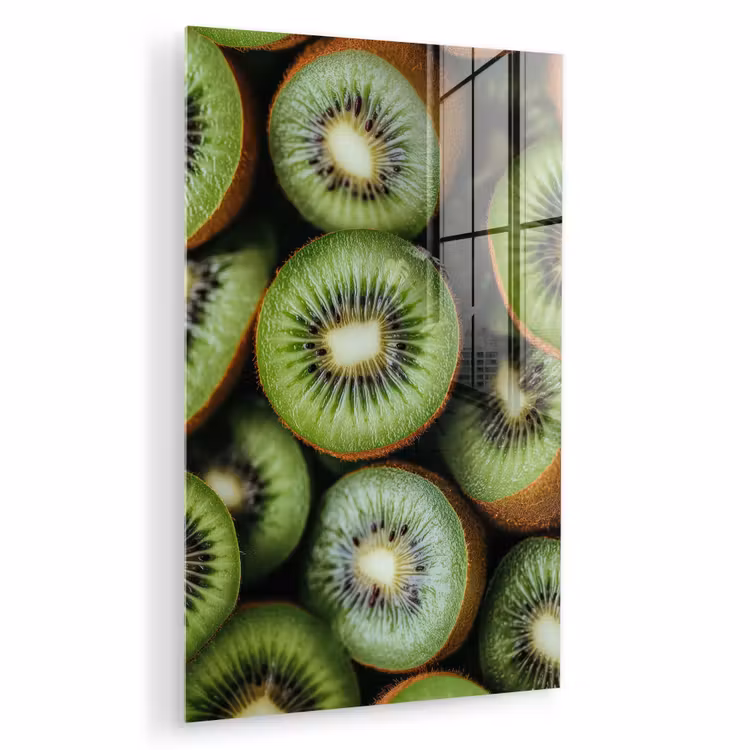 Glas schilderij - Kiwi - Fruit - Groen — 1