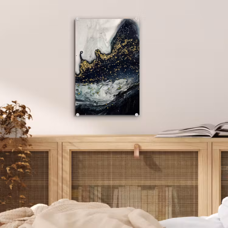 Glas schilderij - Marmer - Abstract - Goud - Luxe — 4