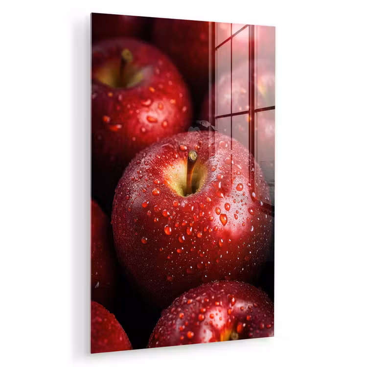 Glas schilderij - Rood - Appels - Fruit — 1
