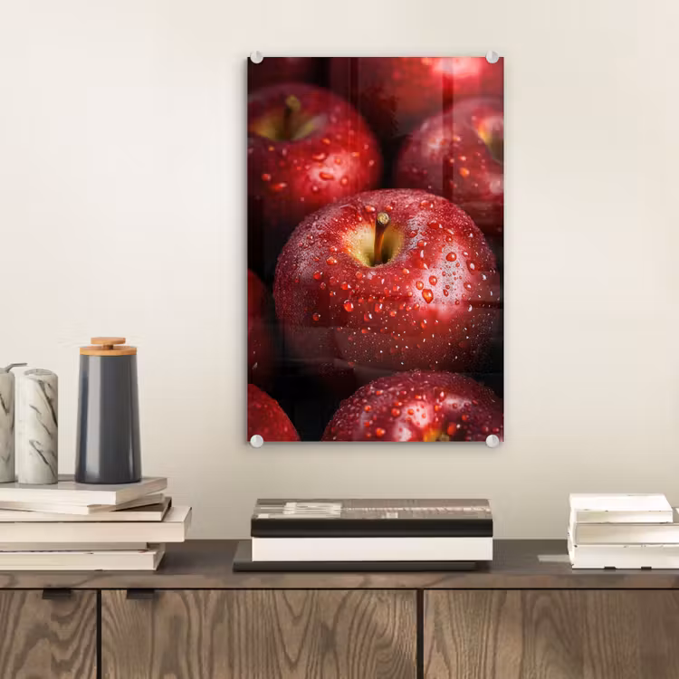 Glas schilderij - Rood - Appels - Fruit — 2