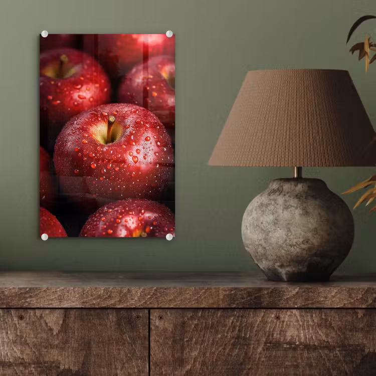 Glas schilderij - Rood - Appels - Fruit — 4