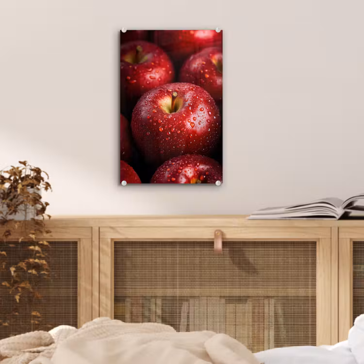 Glas schilderij - Rood - Appels - Fruit — 5