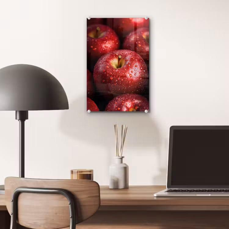 Glas schilderij - Rood - Appels - Fruit — 7