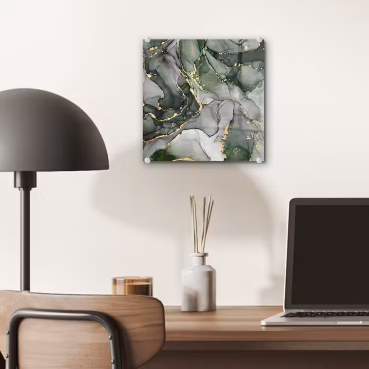 Glas schilderij - Luxe - Marmer - Groen — 6