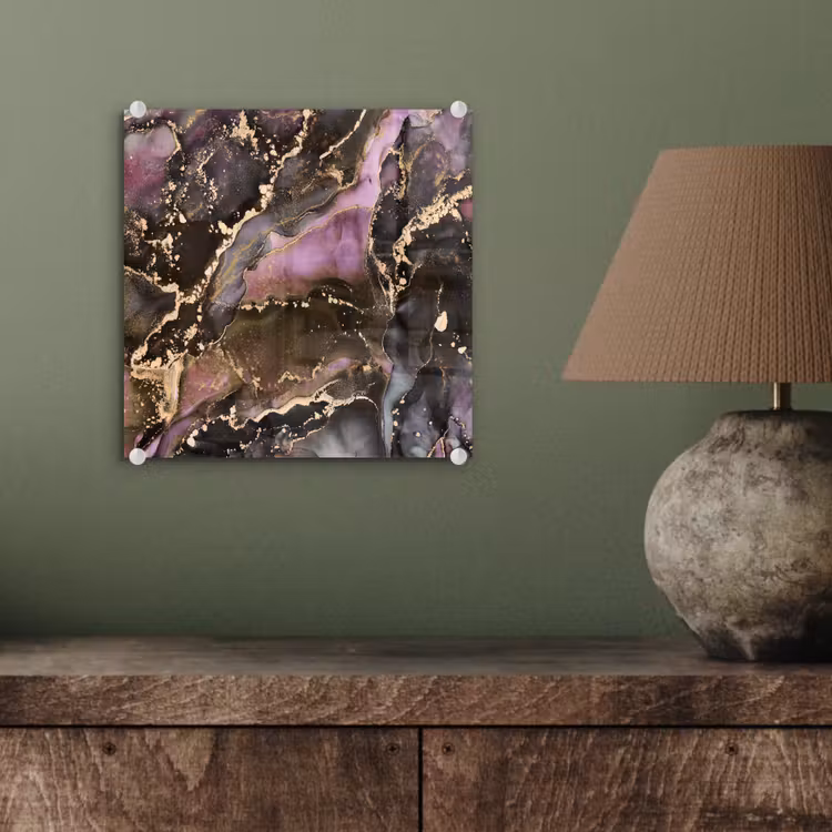 Glas schilderij - Marmer - Gold - Steen - Abstract — 3