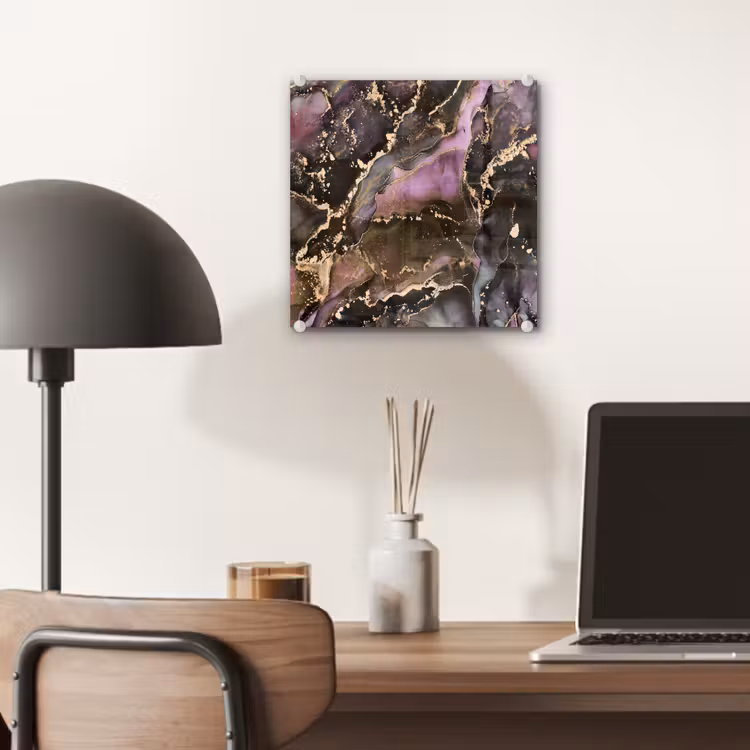 Glas schilderij - Marmer - Gold - Steen - Abstract — 6