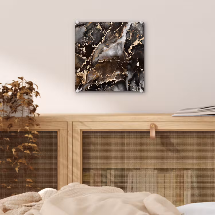 Glas schilderij - Marmer - Goud - Glitter - Luxe — 4