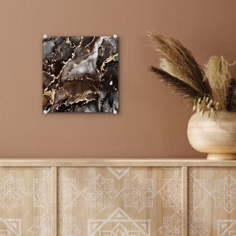 Glas schilderij - Marmer - Goud - Glitter - Luxe — 5