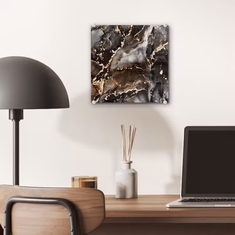 Glas schilderij - Marmer - Goud - Glitter - Luxe — 6