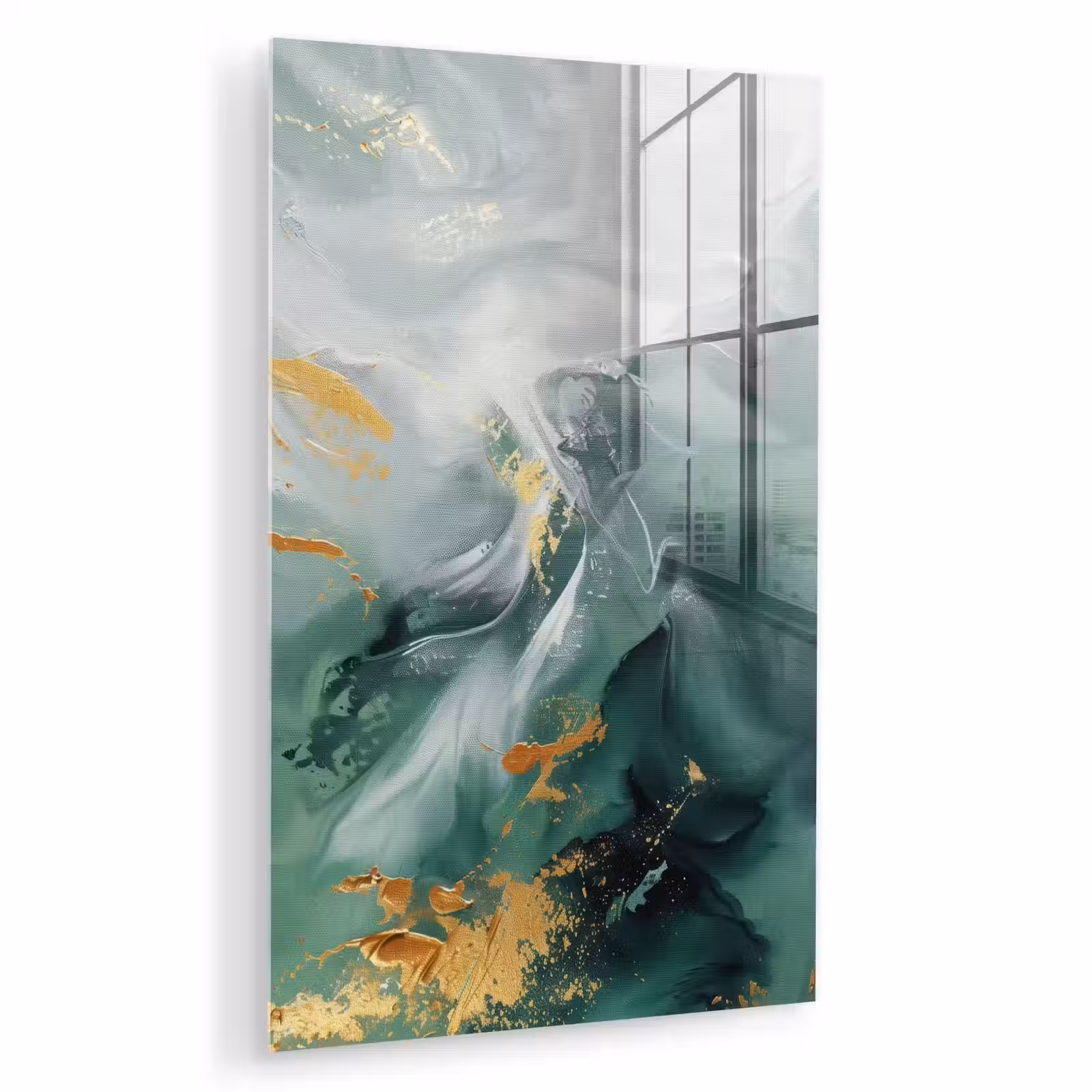 Glas schilderij - Groen - Modern - Marmer - Abstract — 1