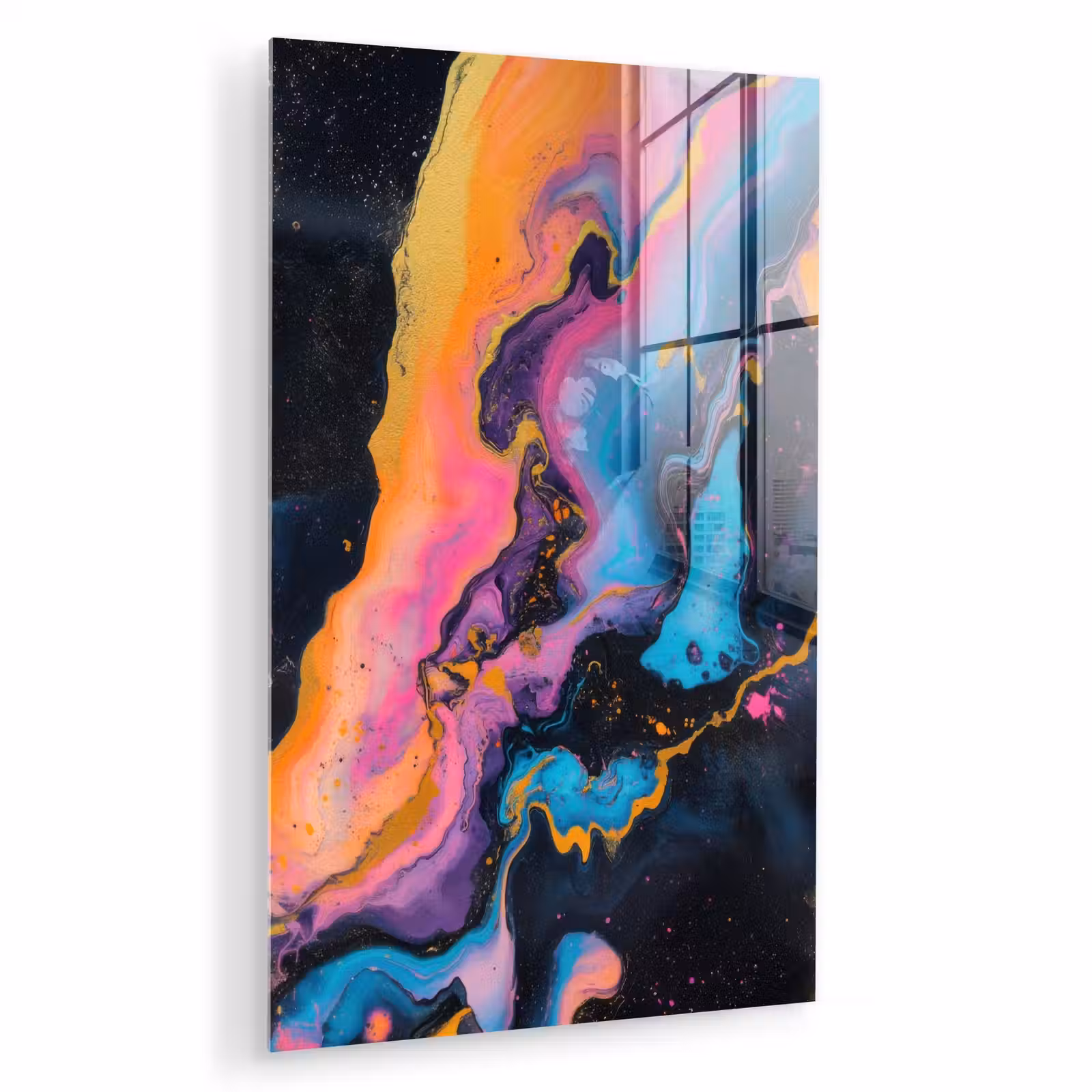 Glas schilderij - Modern - Marmer - Oranje — 1