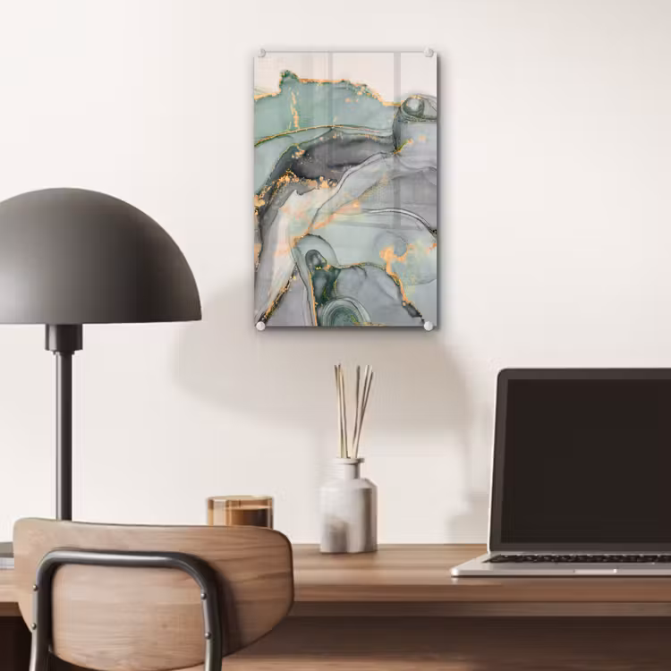 Glas schilderij - Goud - Marmer - Groen - luxe - Glitter - Marmerlook — 7