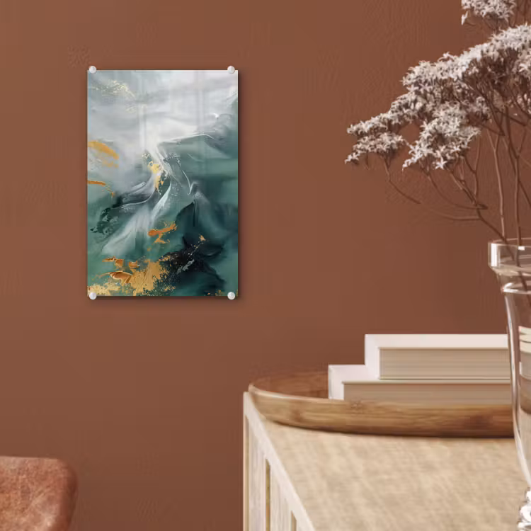 Glas schilderij - Groen - Modern - Marmer - Abstract — 6
