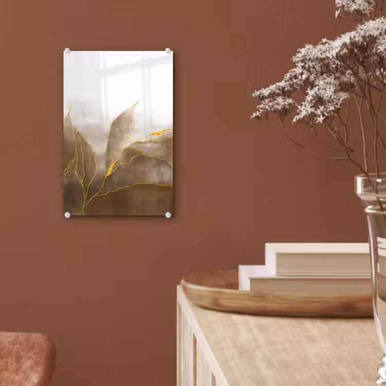 Glas schilderij - Marmer - Goud - Bruin - Textuur - Marmerlook — 5