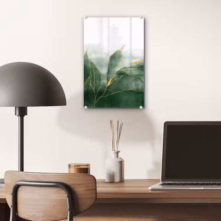 Glas schilderij - Marmer - Groen - Luxe - Goud - Marmerlook — 6