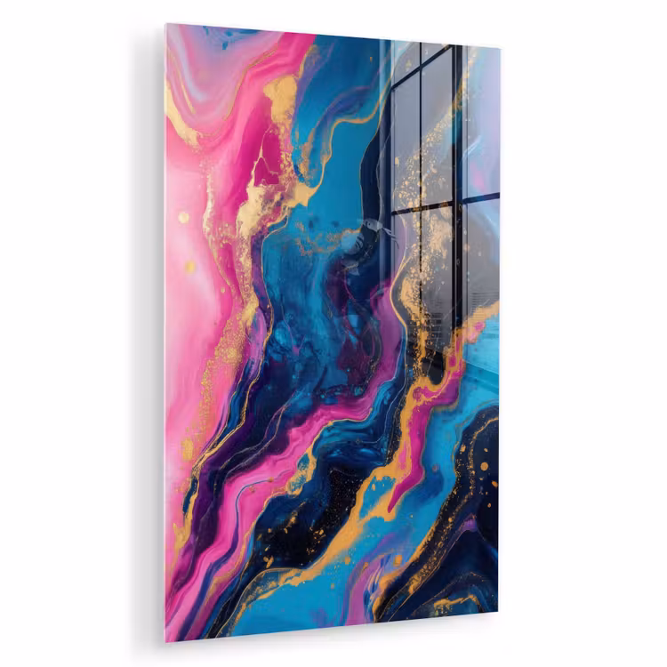 Glas schilderij - Marmer - Modern - Goud — 1