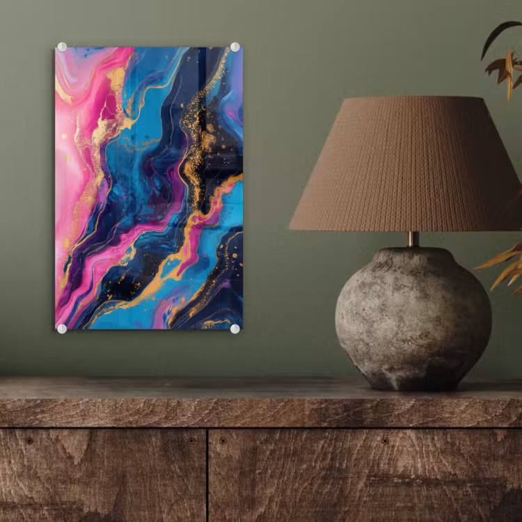 Glas schilderij - Marmer - Modern - Goud — 4