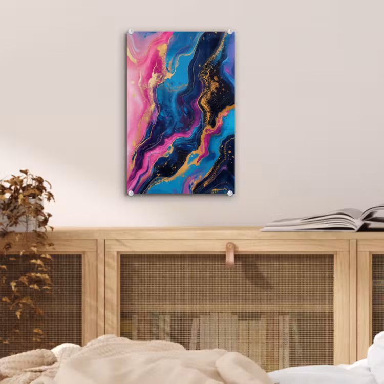Glas schilderij - Marmer - Modern - Goud — 5