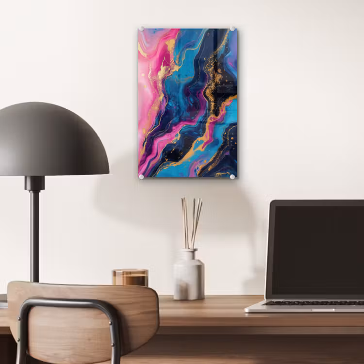 Glas schilderij - Marmer - Modern - Goud — 7