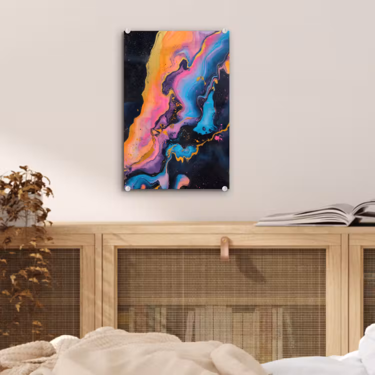 Glas schilderij - Modern - Marmer - Oranje — 5
