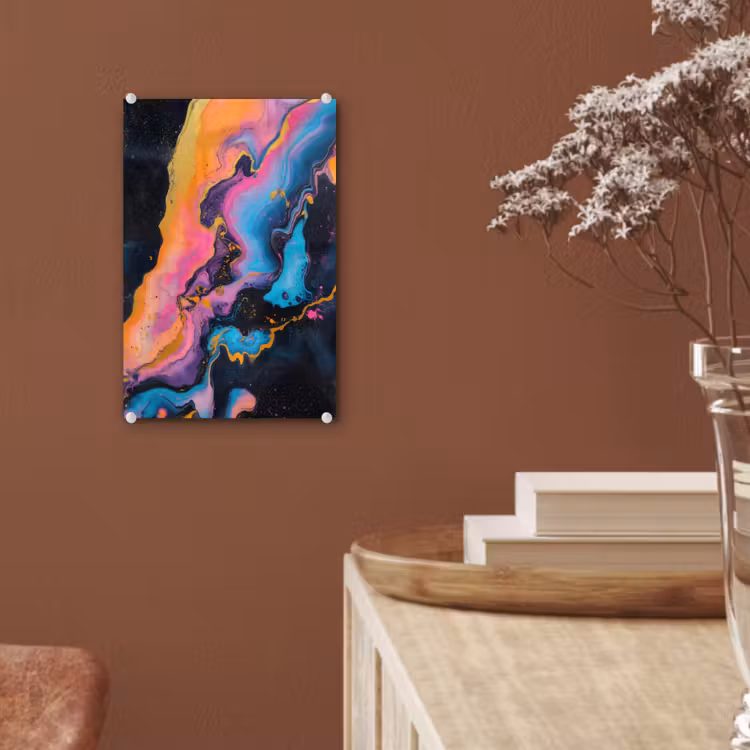 Glas schilderij - Modern - Marmer - Oranje — 6