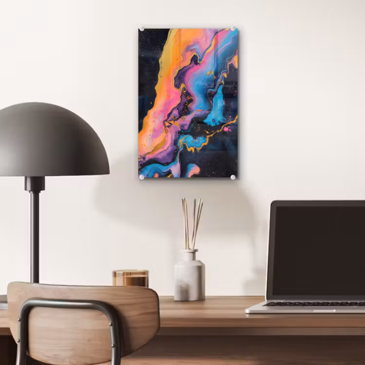 Glas schilderij - Modern - Marmer - Oranje — 7