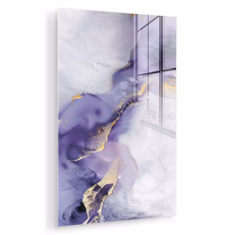 Glas schilderij - Paars - Modern - Marmer - Abstract — 1