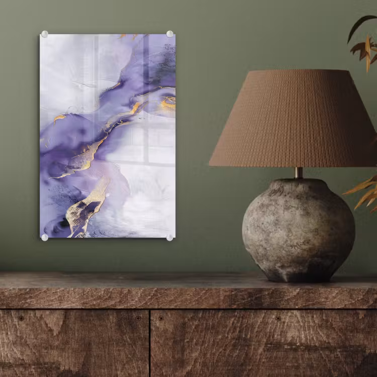 Glas schilderij - Paars - Modern - Marmer - Abstract — 4