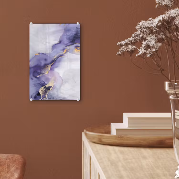 Glas schilderij - Paars - Modern - Marmer - Abstract — 6