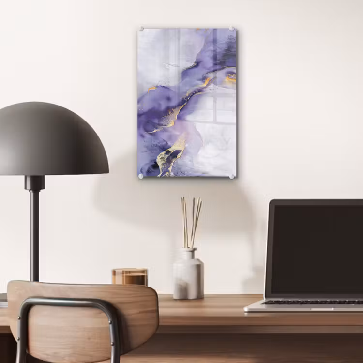 Glas schilderij - Paars - Modern - Marmer - Abstract — 7