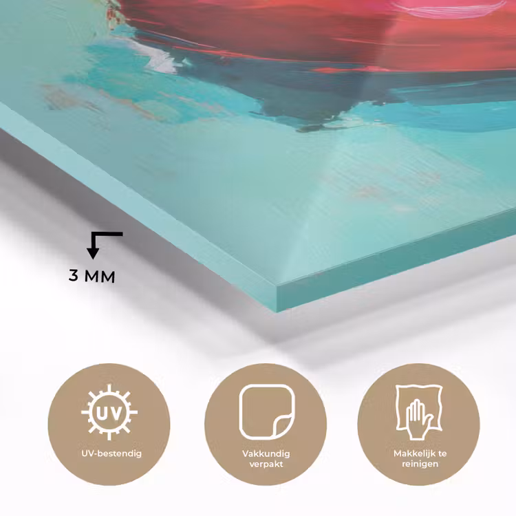 Glas schilderij - Chilipepers - Geverfd - Rood — 3