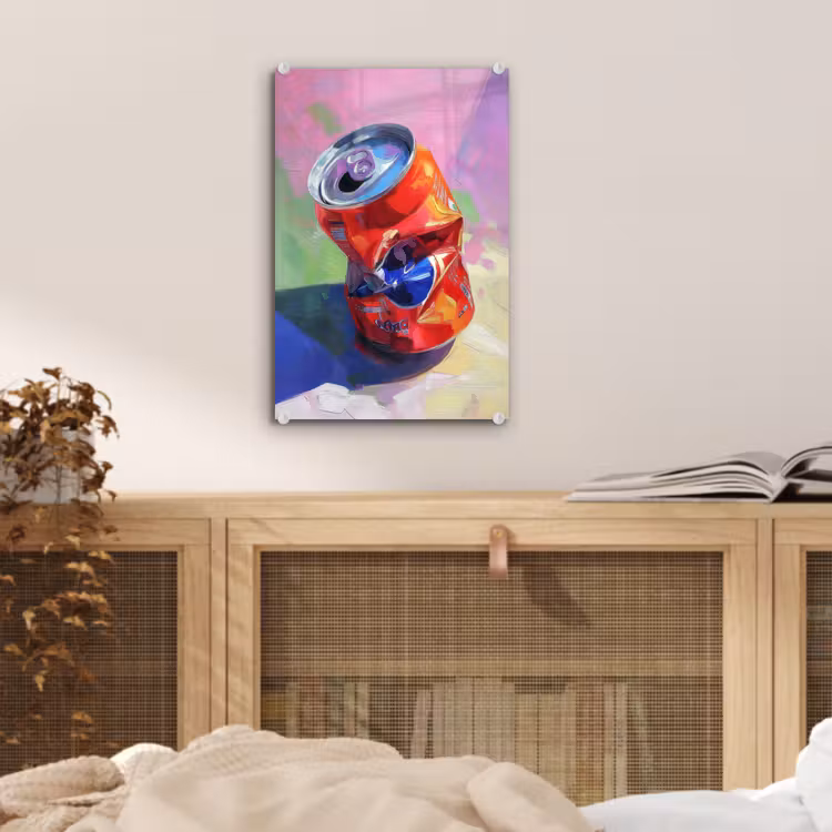 Glas schilderij - Frisdrank - Blik - Paars — 5