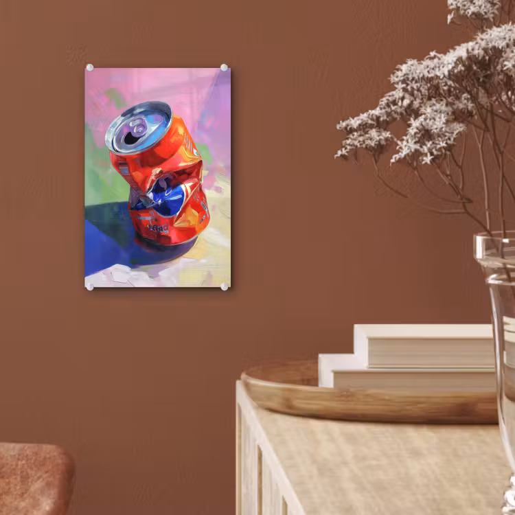 Glas schilderij - Frisdrank - Blik - Paars — 6