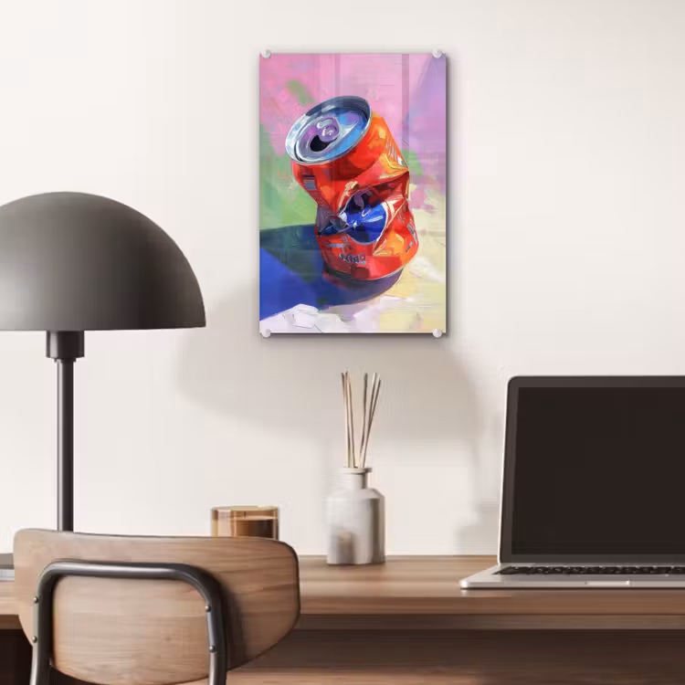 Glas schilderij - Frisdrank - Blik - Paars — 7
