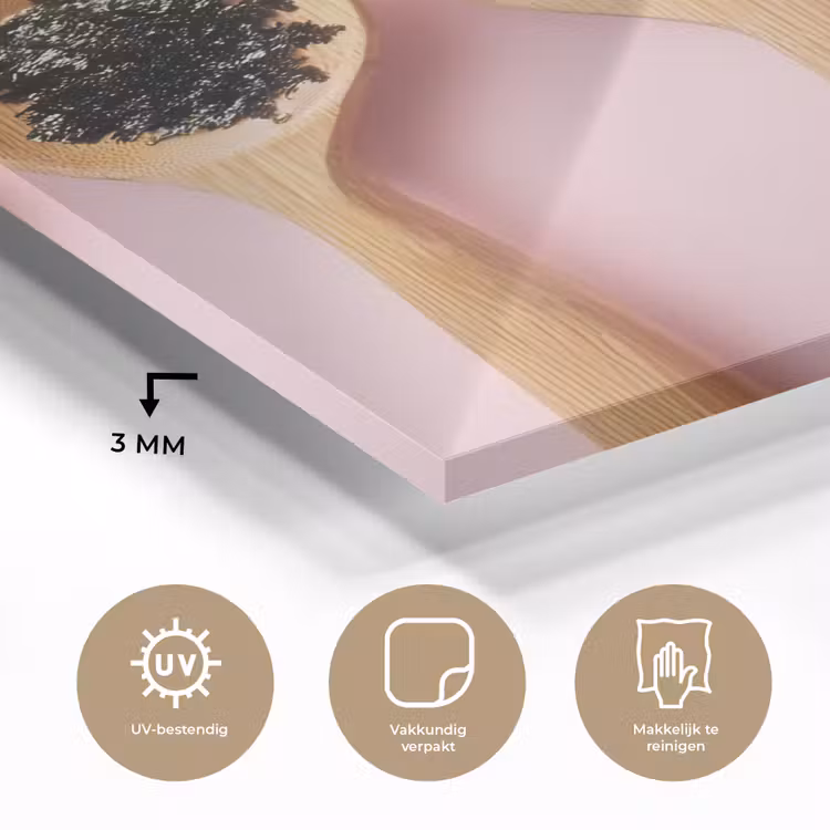 Glas schilderij - Ingrediënten - Lepels - Hout - Roze — 3