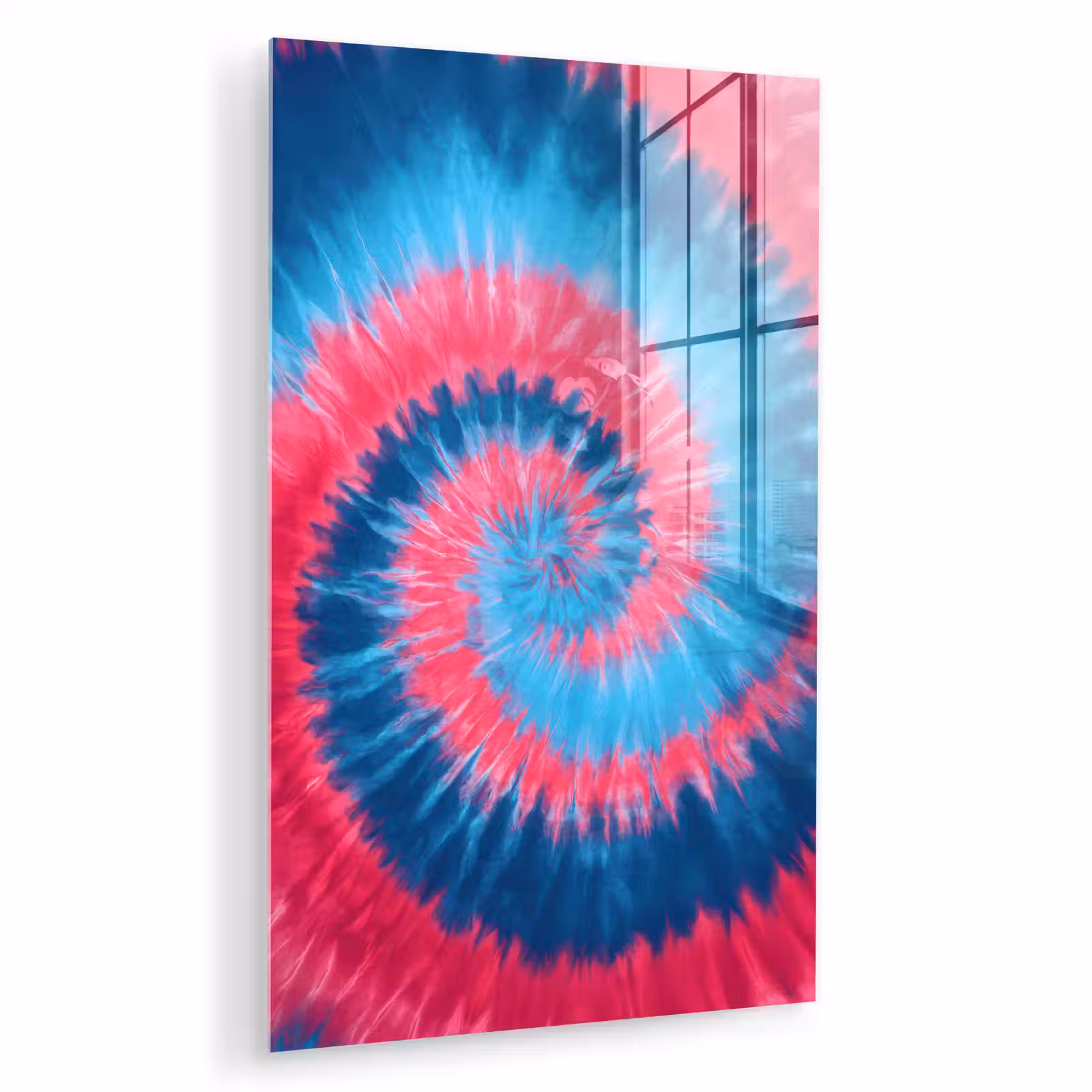 Glas schilderij - Spiraal - Roze - Draaiend — 1
