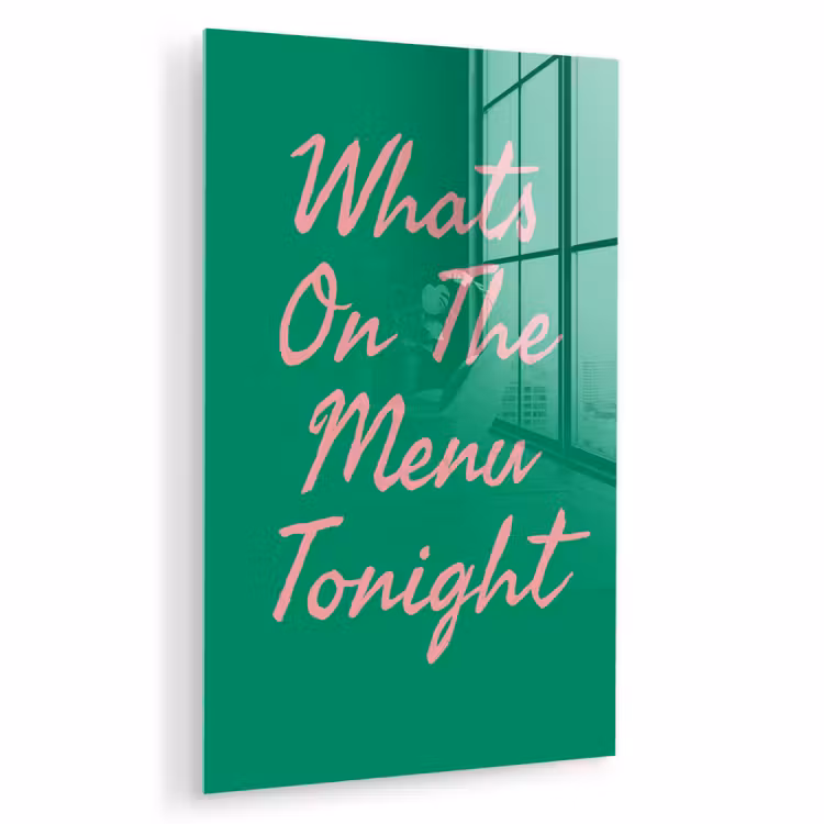 Glas schilderij - Menu - Quote - Roze — 1