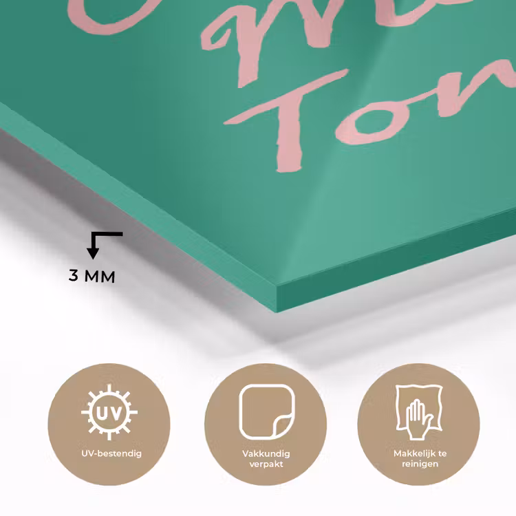 Glas schilderij - Menu - Quote - Roze — 3