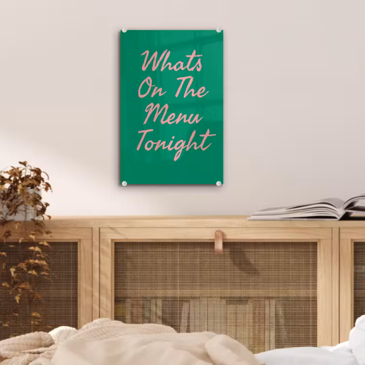 Glas schilderij - Menu - Quote - Roze — 5