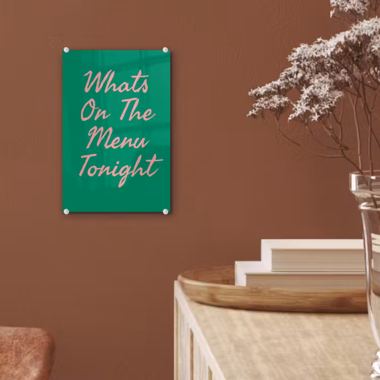 Glas schilderij - Menu - Quote - Roze — 6