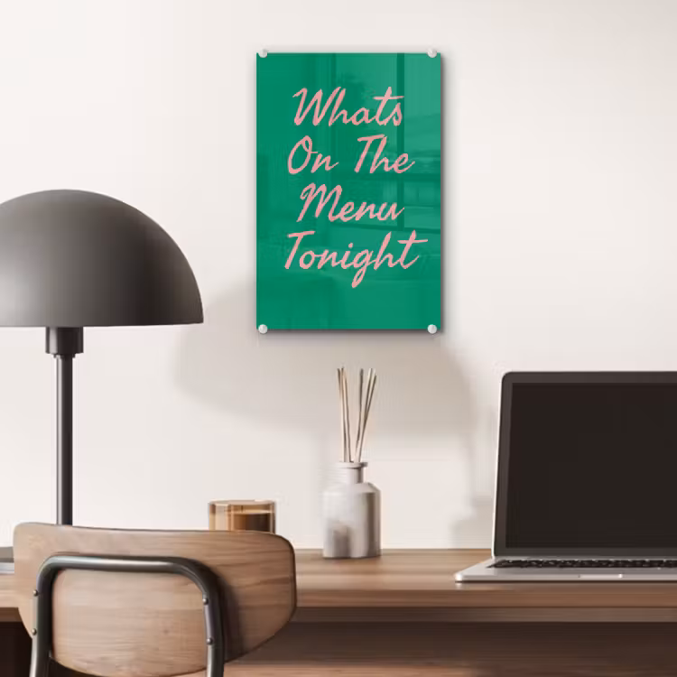 Glas schilderij - Menu - Quote - Roze — 7