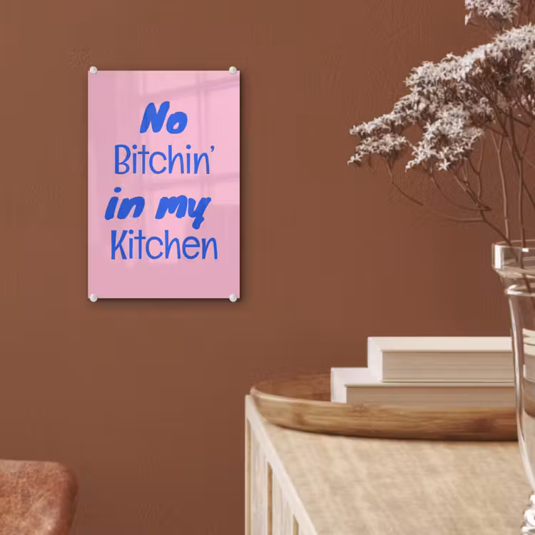 Glas schilderij - Quote - Blauw - Lettertype - Keuken — 6
