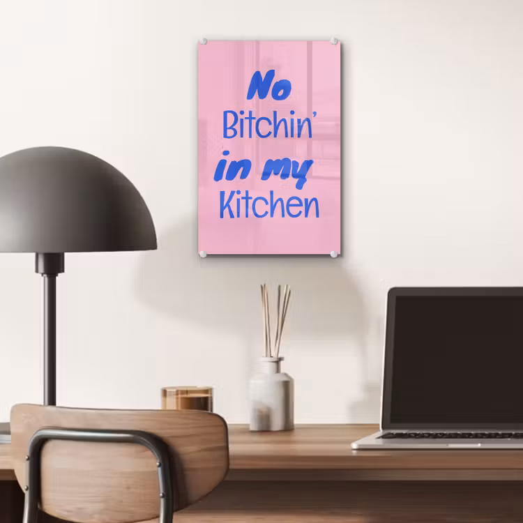 Glas schilderij - Quote - Blauw - Lettertype - Keuken — 7